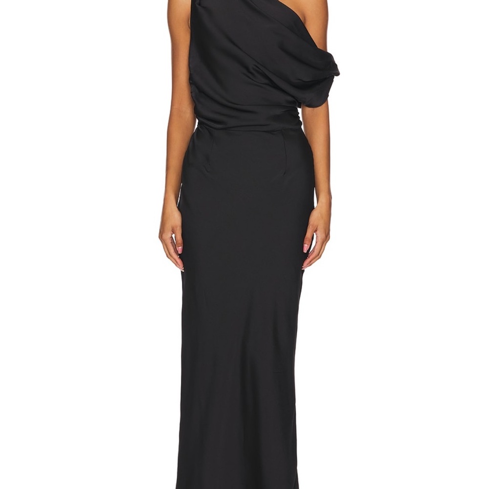 Chic Calissa Maxi One-Shoulder Black Dress